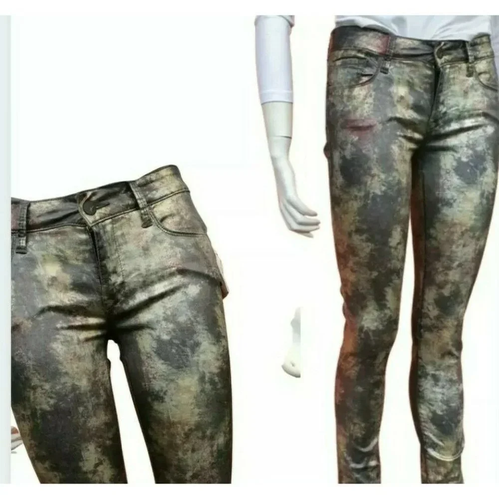 WOMENS Unisex MAVI Alexa Irridescent Skinny Jeans trousers Pant Size 8 Mid Rise - Picture 1 of 9